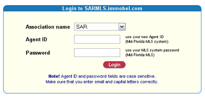 login screen